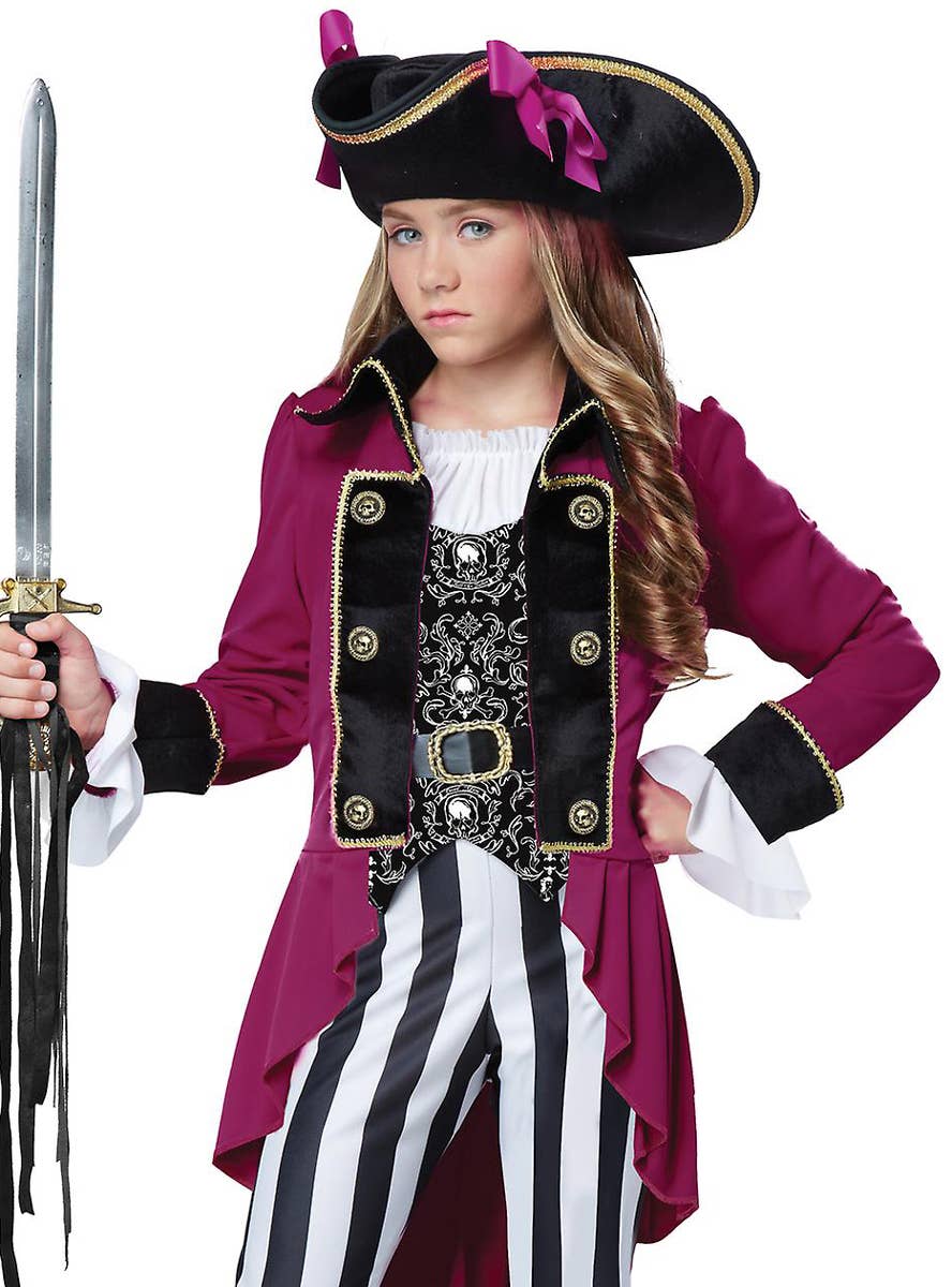 Girls Fashion Pirate Tween Costume - Close Up Image