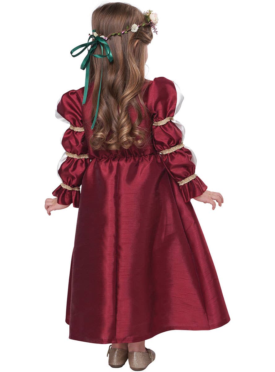 Red Renaissance Princess Toddler Costume for Girls - Back Image