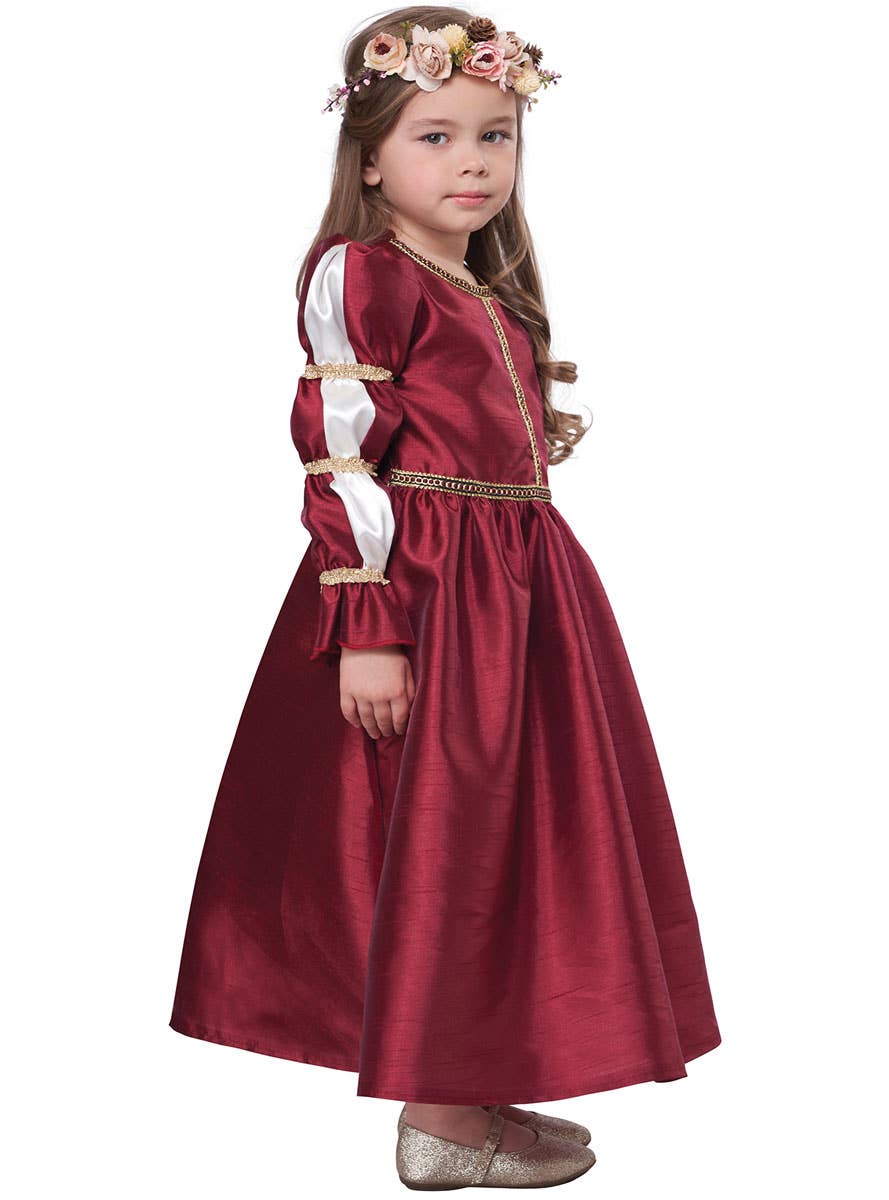 Red Renaissance Princess Toddler Costume for Girls - Side Image