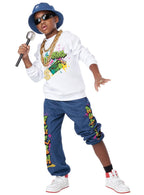 Image of front of Hip Hop Rapper Boy's 90s Dress Up Costume 