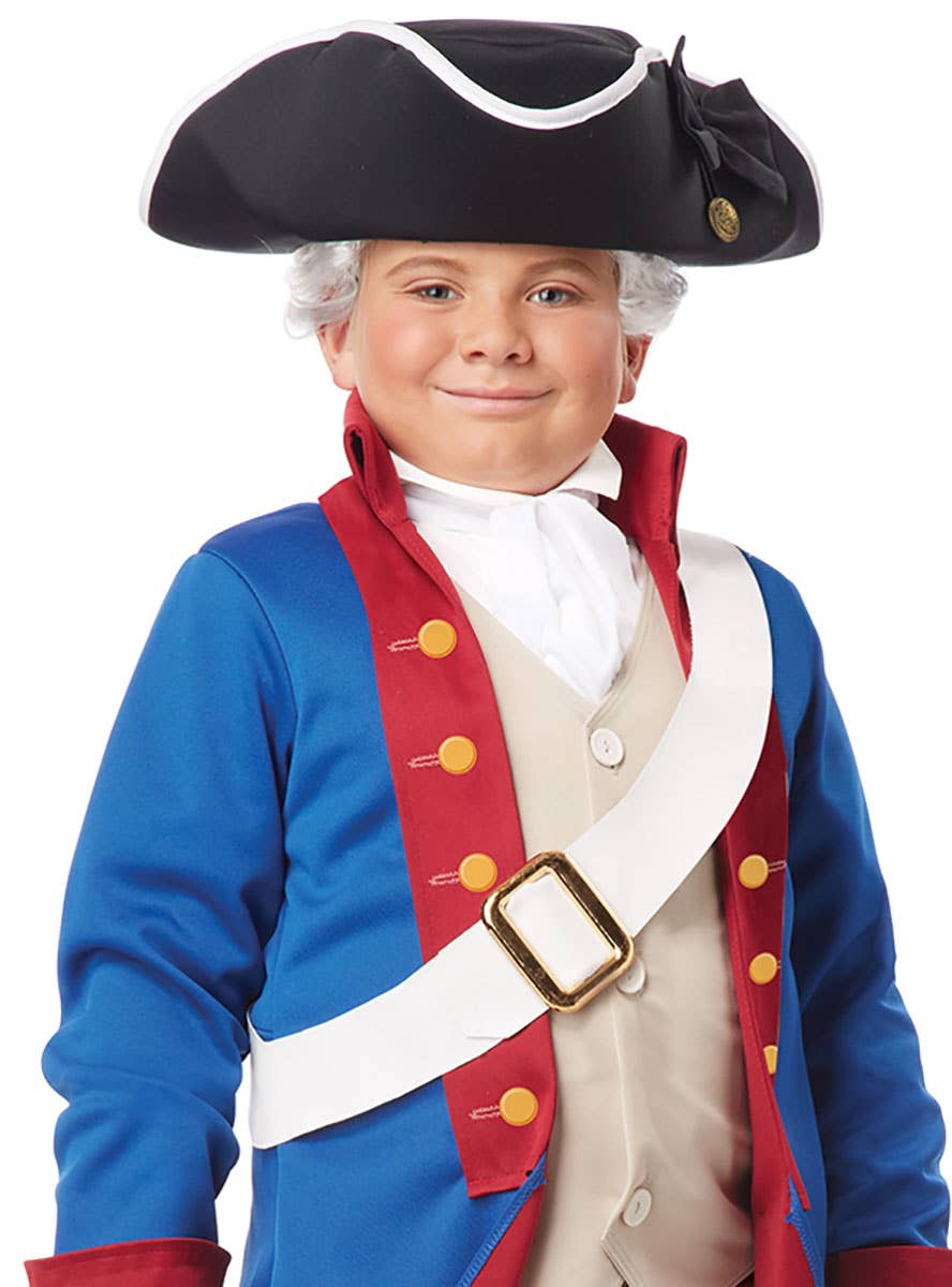 Kids Black Tricorn Pirate Hat Costume Accessory with White Trim