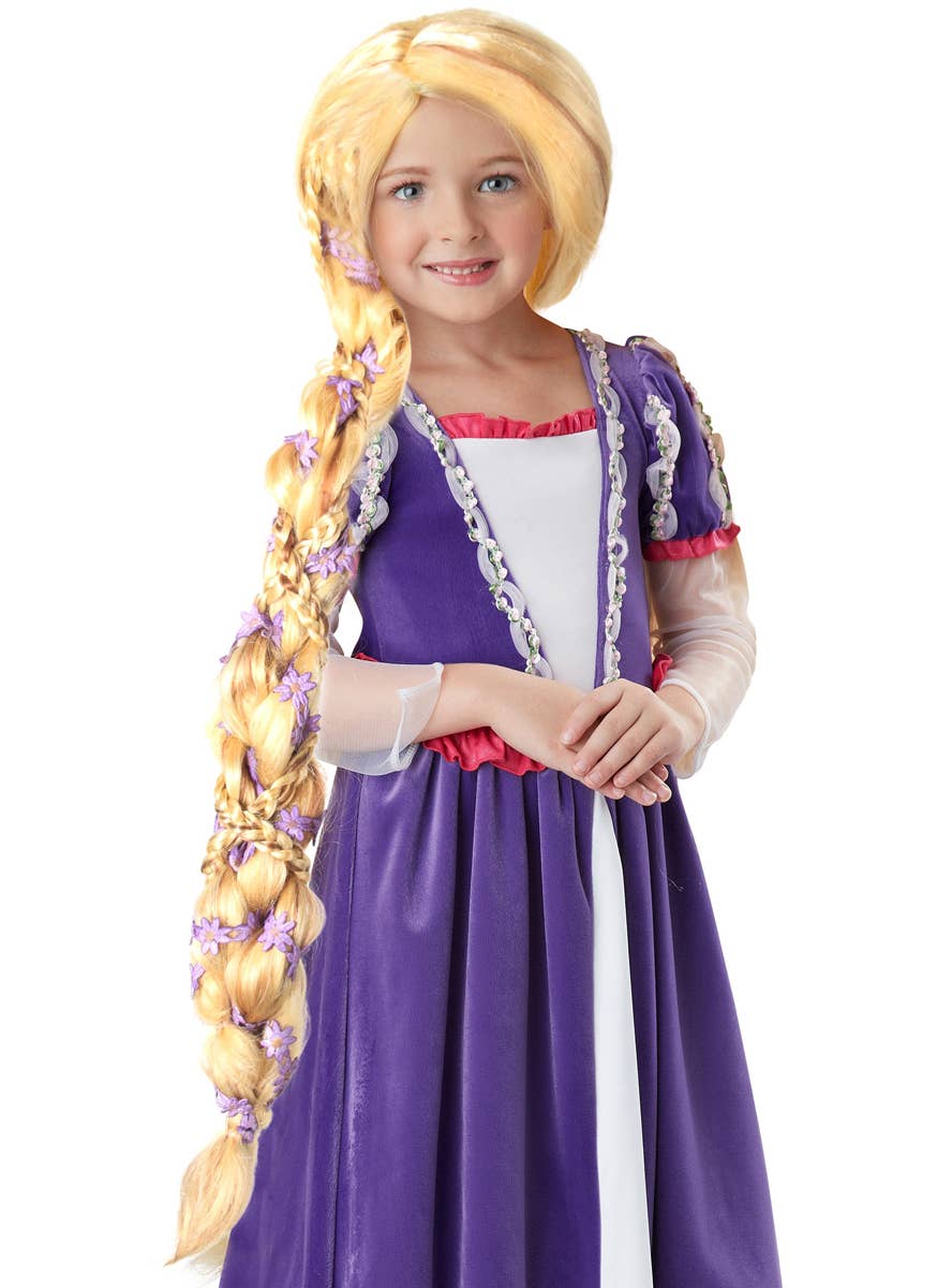 Rapunzel Long Blond Braided Costume Wig Main Image