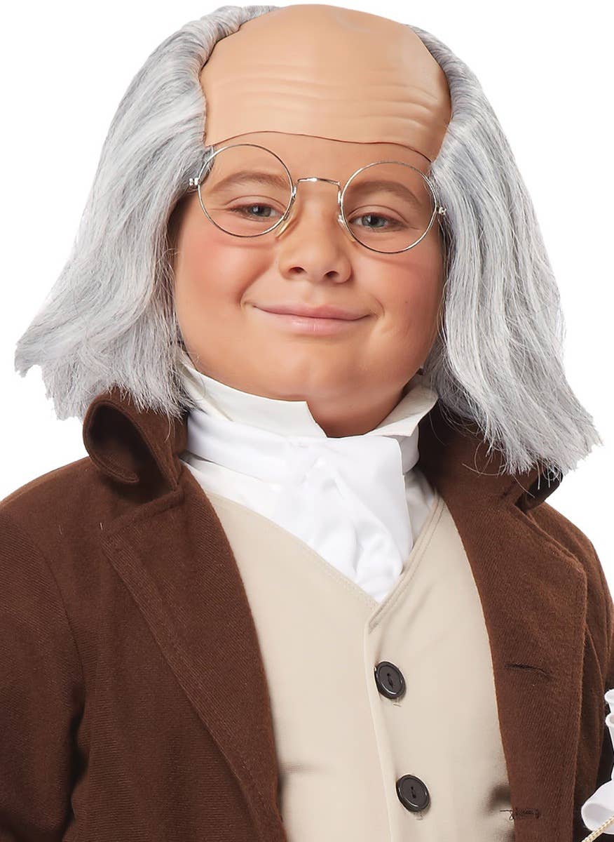 Benjamin Franklin Children's Historical Colonial Wig Costume Accessory Main Image