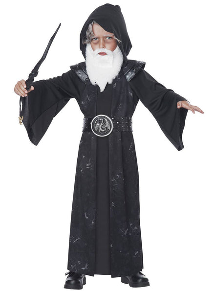 Wittle Wizard Toddler Boys Dark Magician Halloween Fancy Dress Costume Main Image