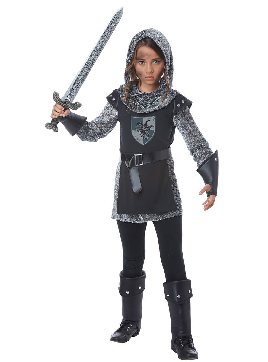 Girls Noble Medieval Knight Fancy Dress Costume Alt Image