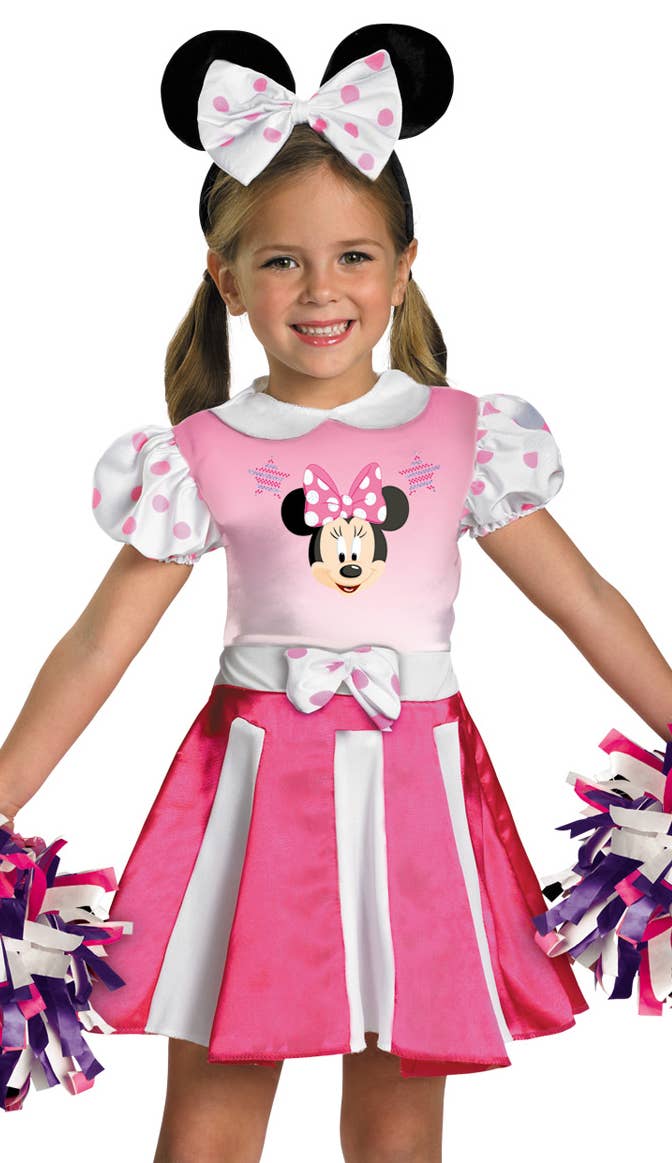 Minnie Mouse Cheerleader Girl's Disney Costume Main Image