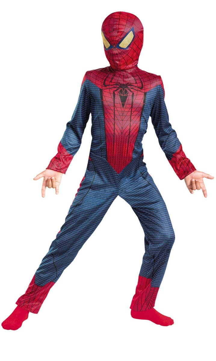 Boy's The Amazing Spiderman Blue And Red Marvel Spiderman Fancy Dress Costume Main Image