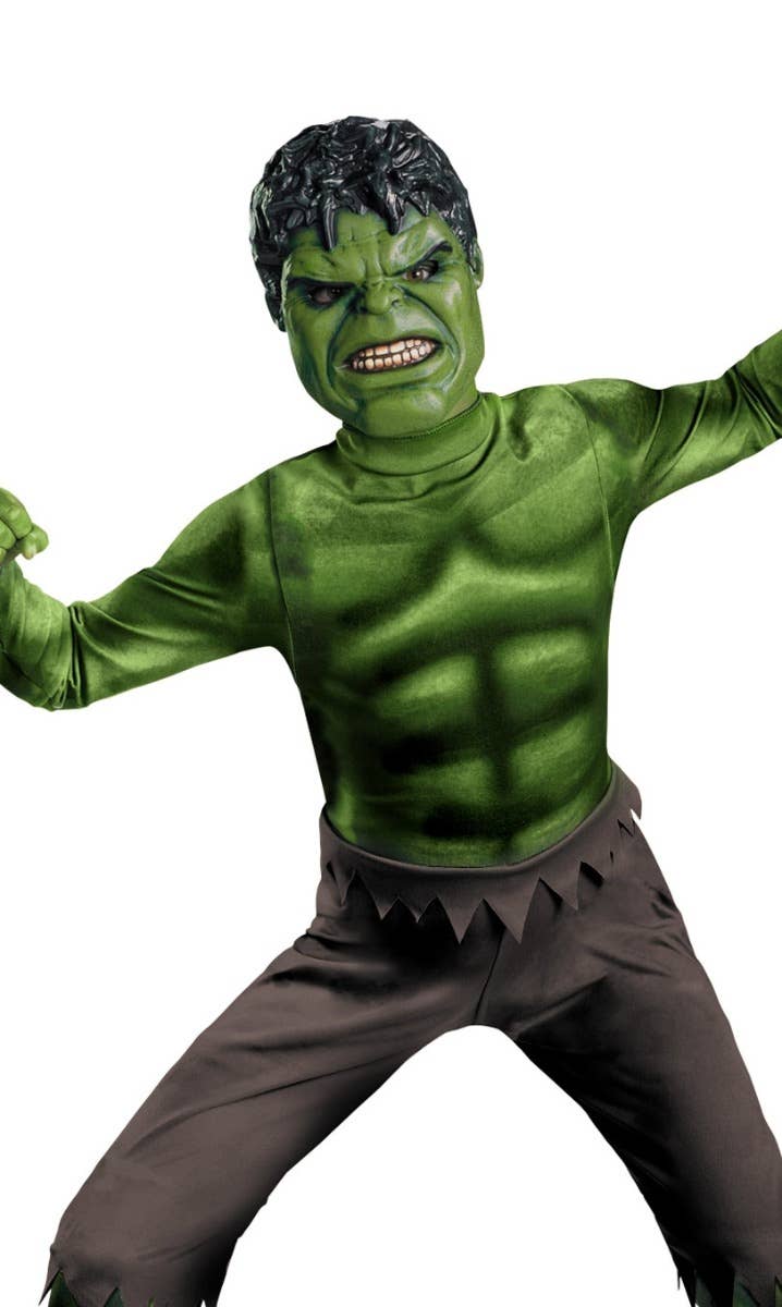 Marvel Avengers Hulk Boy's Superhero Costume Close Up Image