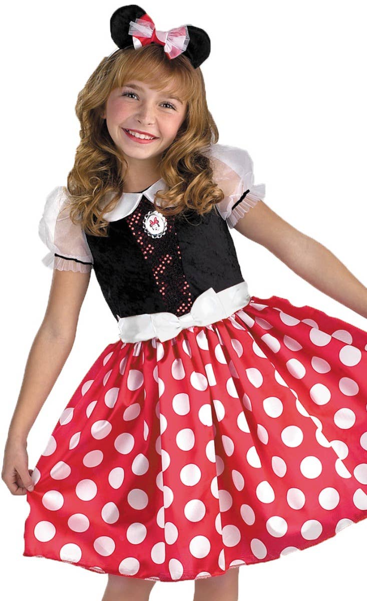 Classic Polka Dot Minnie Mouse Disney Girl's Costume  - Close Image