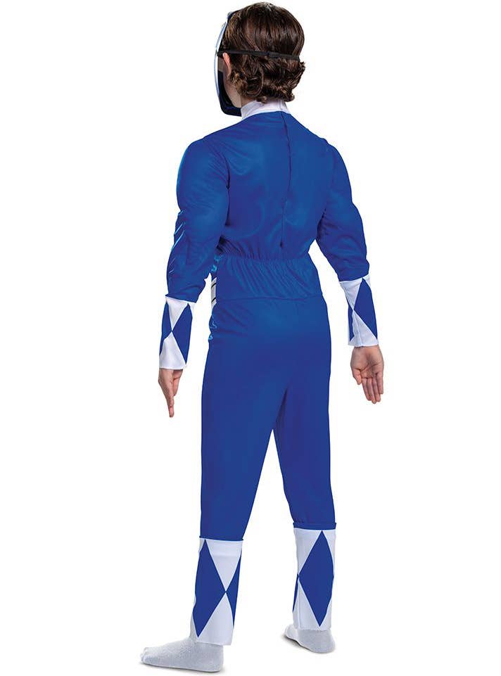 Boys Blue Muscle Chest Power Ranger Costume - Back Image
