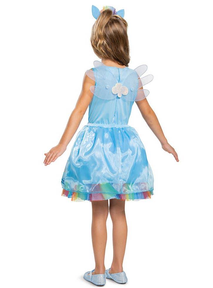 Girl's Blue Rainbow Dash My Little Pony Costume - Back Image