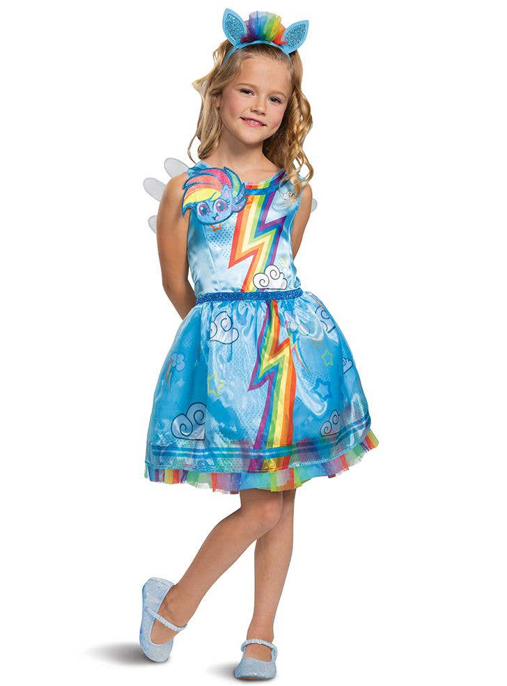 Girl's Blue Rainbow Dash My Little Pony Costume - Main Image