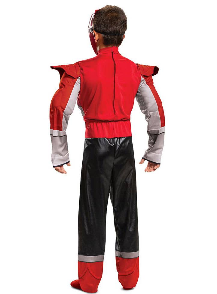 Red Power Ranger Power Up Mode Boy's Costume - Back Image