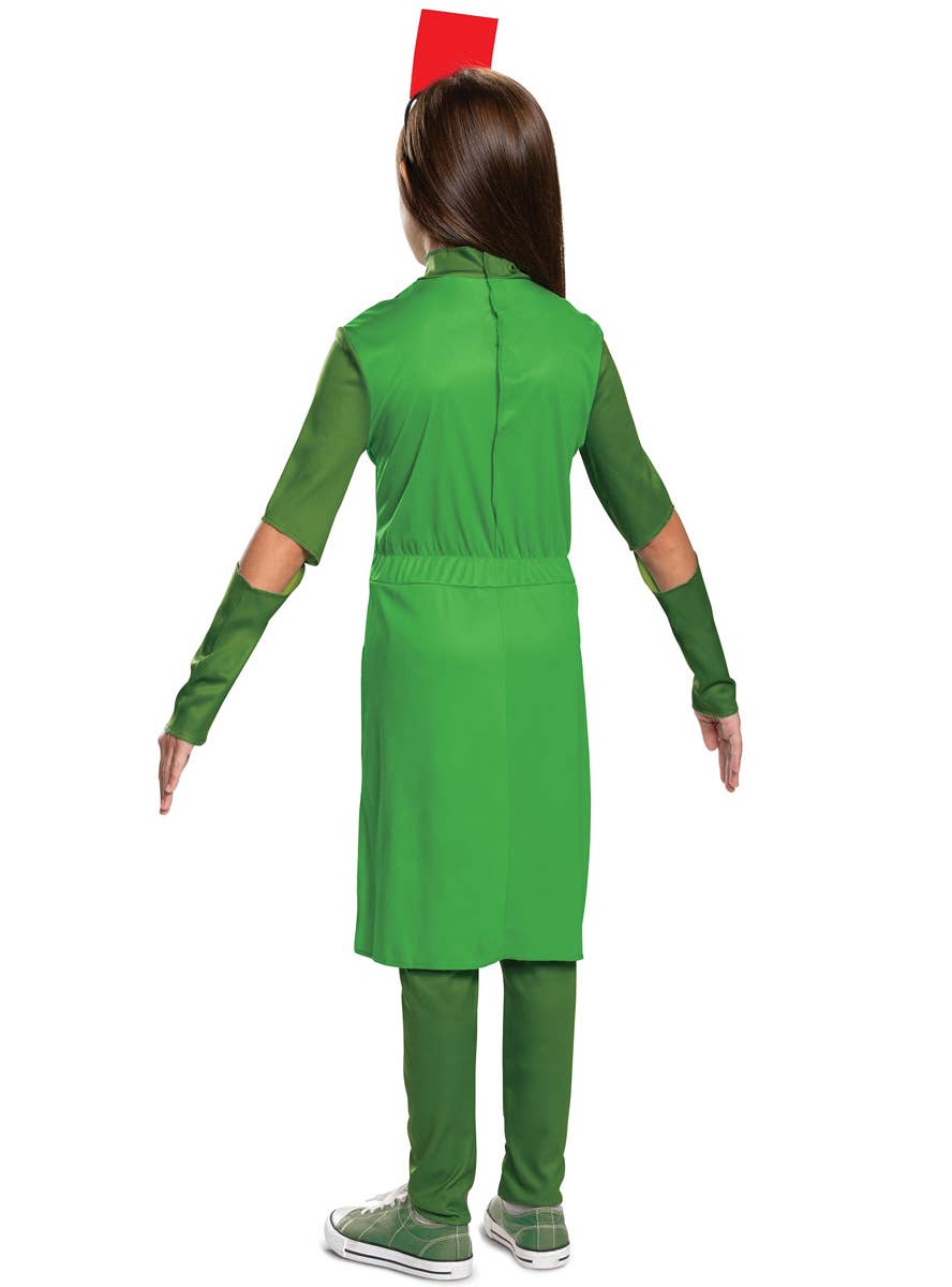 Girls Classic Minecraft Creeper Costume - Back Image