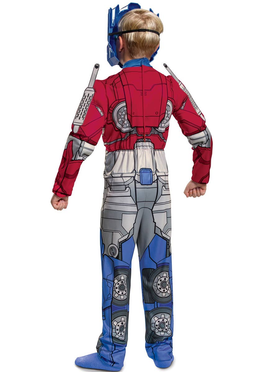 Boys Optimus Prime Muscle Costume - Back Image