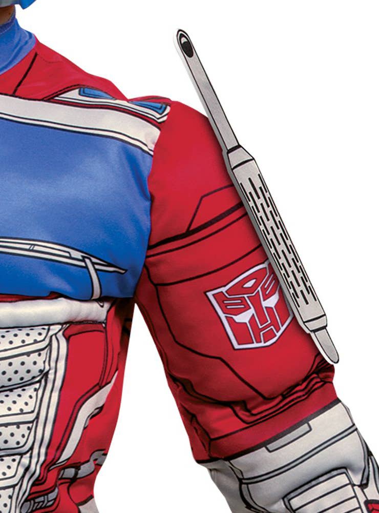Boys Optimus Prime Muscle Costume - Close Up Image 3