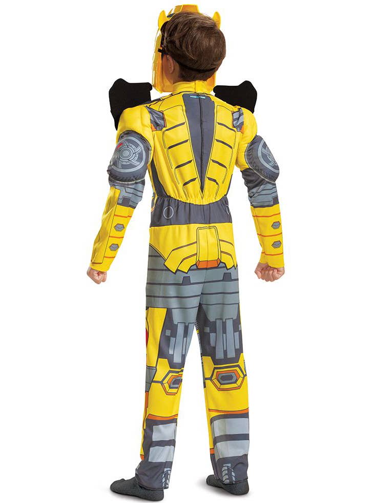 Boys Bumblebee Muscle Costume - Back Image