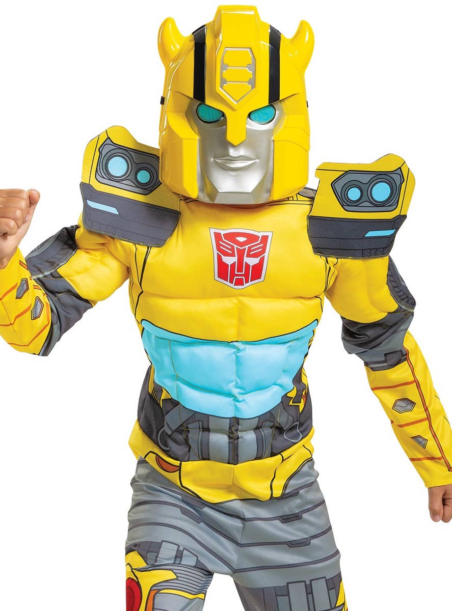 Boys Bumblebee Muscle Costume - Close Up Image 1
