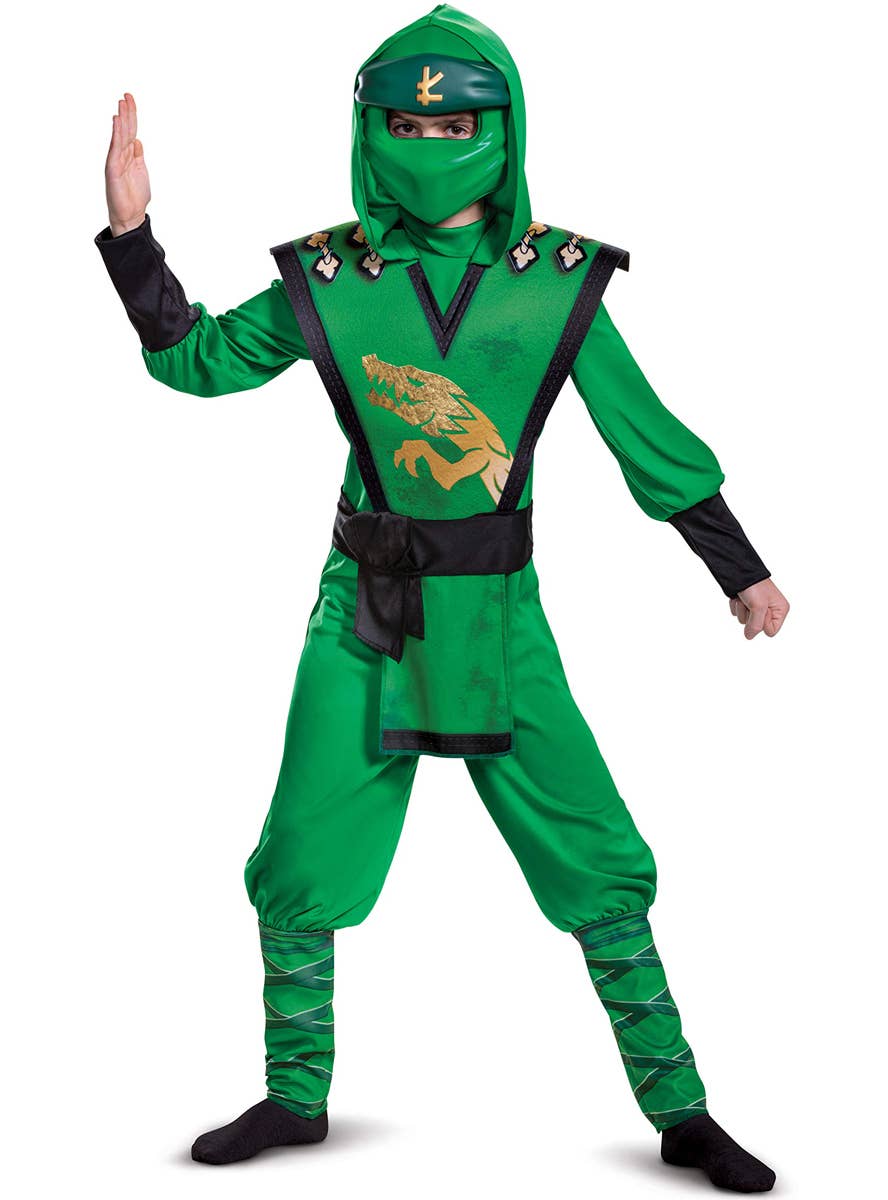 Boys Green Lego Ninjago Costume - Main Image