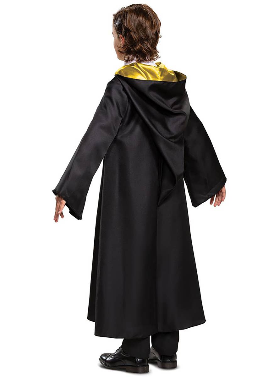 Deluxe Hooded Harry Potter Hufflepuff Robe Kid's Costume - Back Image