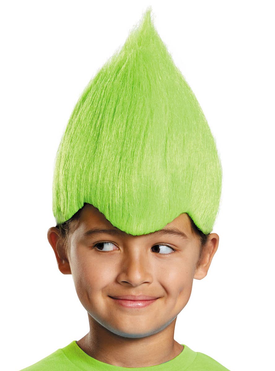 Green Trollz Inspired Wacky Wig For Kids - Alternate Image
