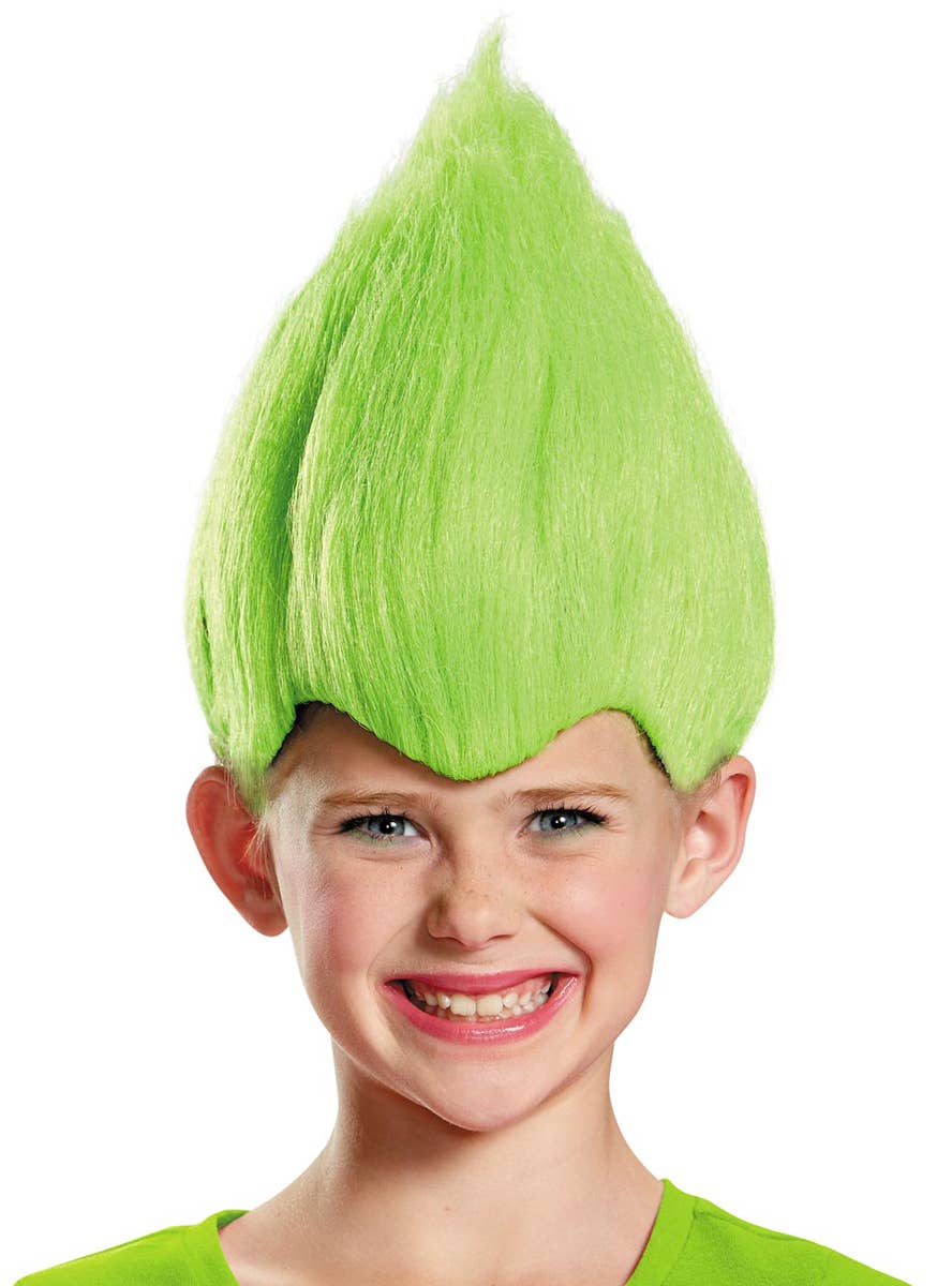 Green Trollz Inspired Wacky Wig For Kids - Main Image