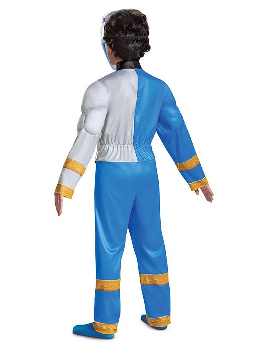 Blue Dino Fury Power Rangers Muscle Chest Costume for Boys - Front Image