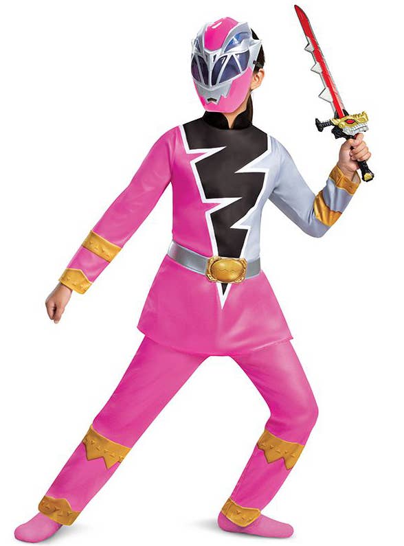 Pink Dino Fury Power Rangers Costume for Girls - Alternate Image