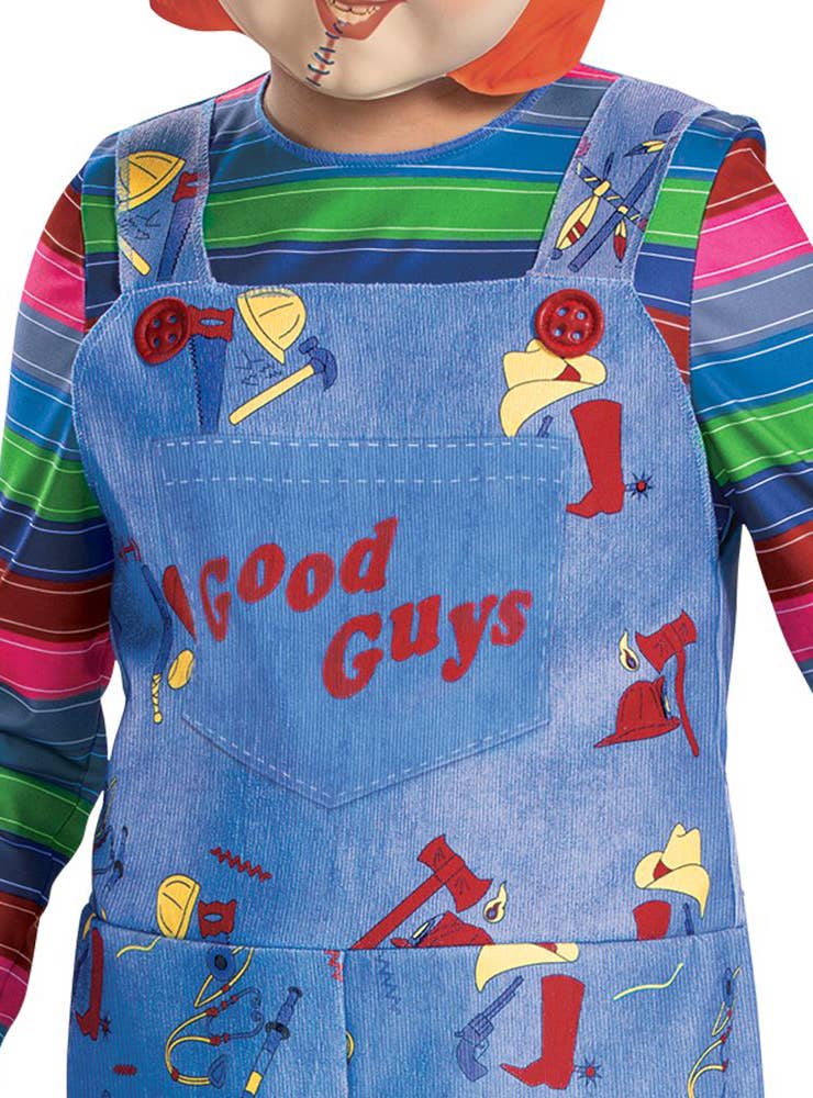 Deluxe Chucky Doll Kid's Child's Play Halloween Costume - Close Up Overalls Image