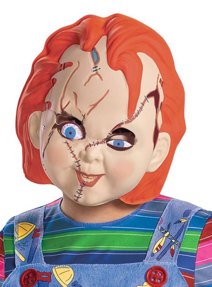 Deluxe Chucky Doll Kid's Child's Play Halloween Costume - Close Up Mask Image