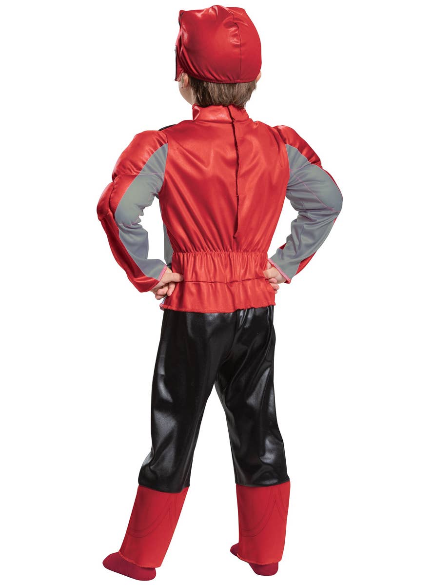 Boy's Red Muscle Chest Power Ranger Beast Morpher Costume - Back Image