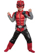 Boy's Red Muscle Chest Power Ranger Beast Morpher Costume - Front Image
