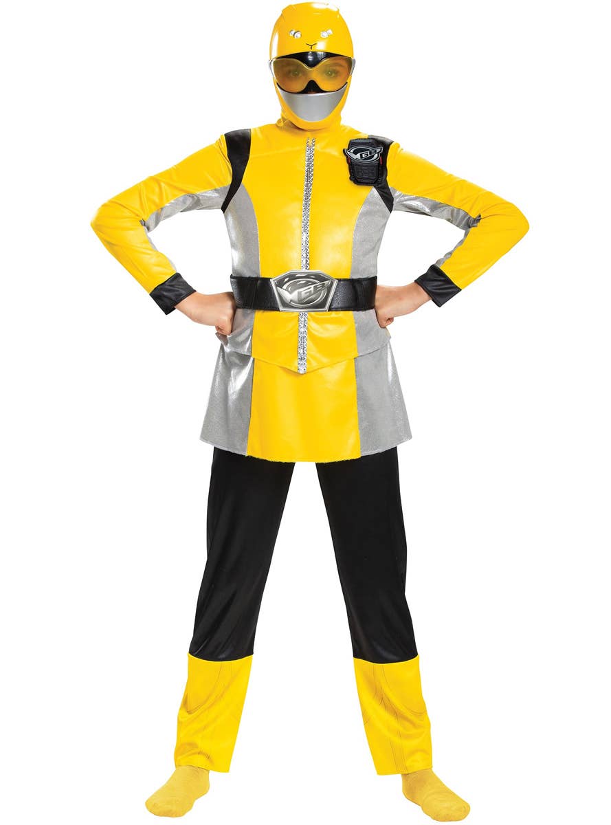 Deluxe Girl's Yellow Power Ranger Beast Morpher Costume - Front Image