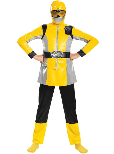 Deluxe Girl's Yellow Power Ranger Beast Morpher Costume - Front Image