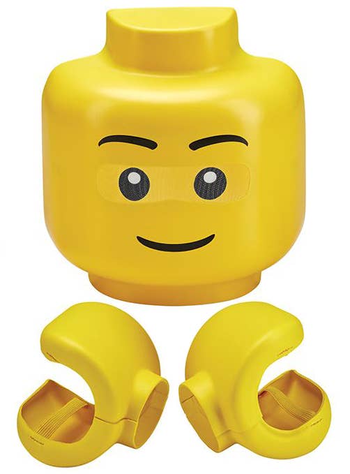 Kids Lego Man Costume Set | Lego Guy Mask & Hands Set for Kids