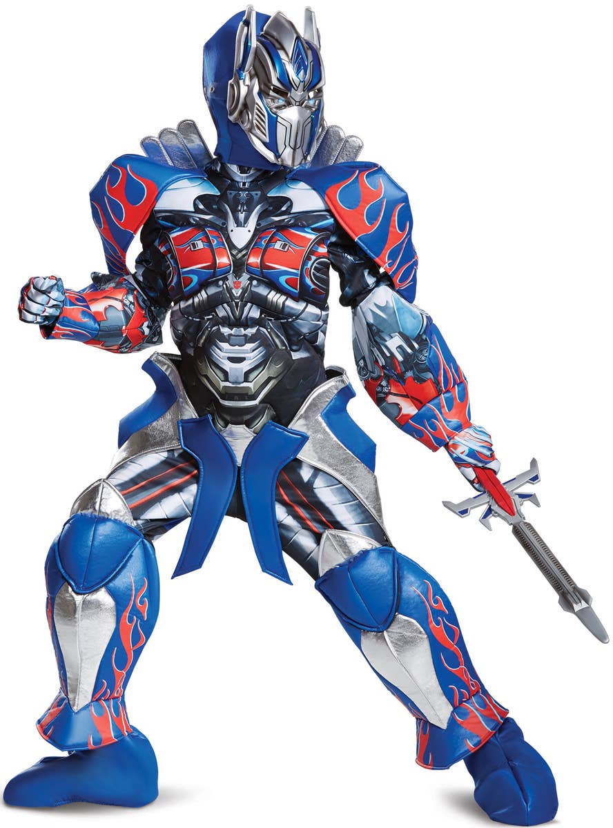 Super Deluxe Boys Optimus Prime Costume - Front Image