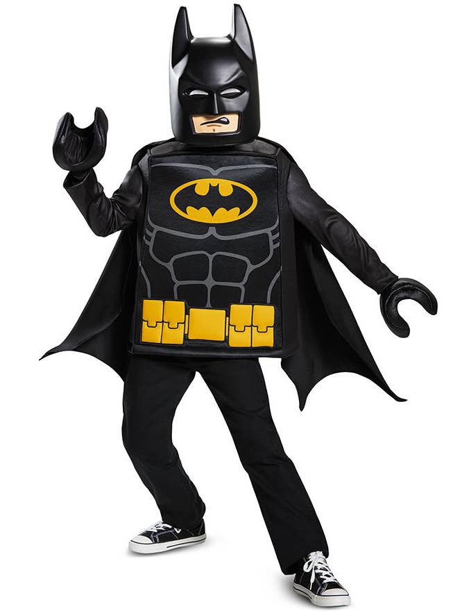 Classic Black Lego Movie Batman Boy's Costume - Front Image
