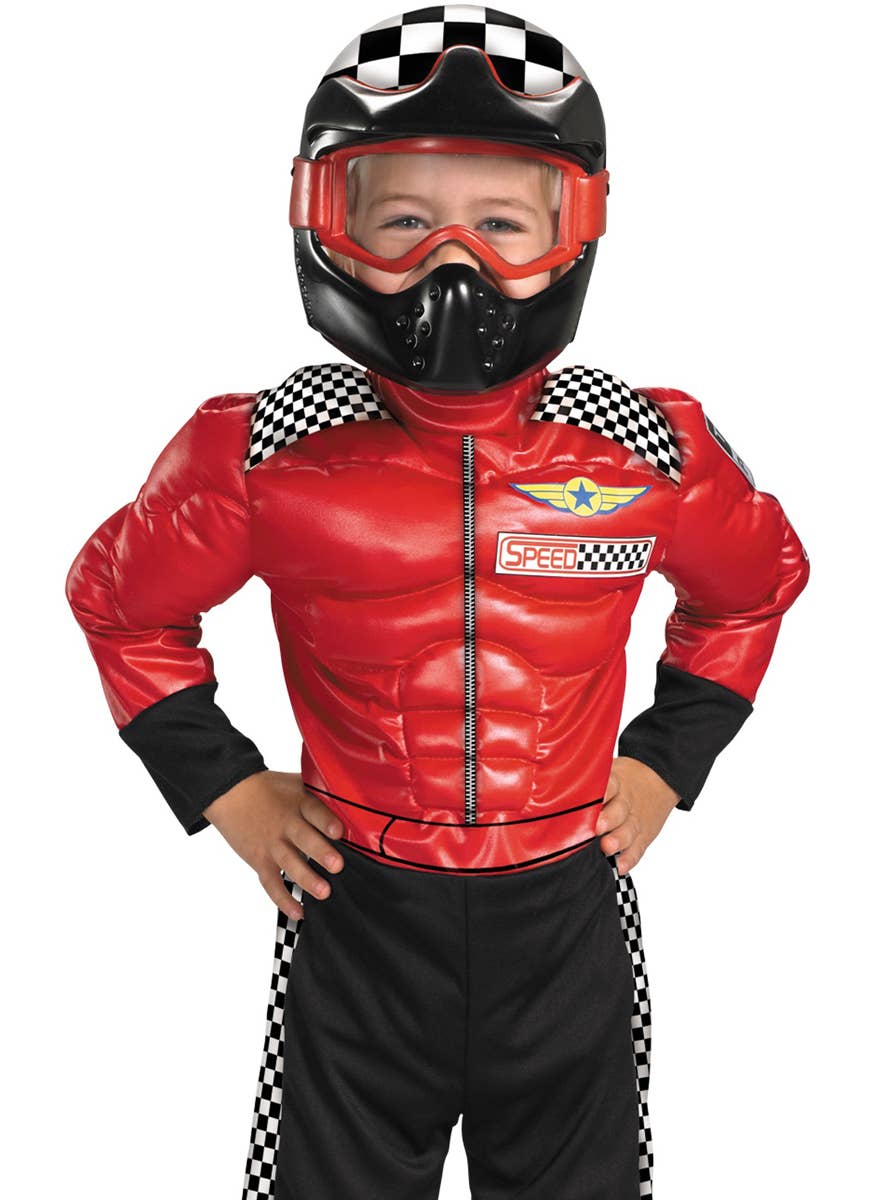 Toddler Race Car Driver Costume - Close Up Image