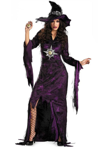 Teen Girl's Purple Velvet Sorceress Halloween Costume