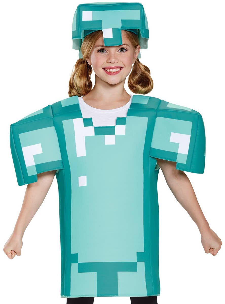 Kids Classic Minecraft Armour Costume - Close Up Alternate Image