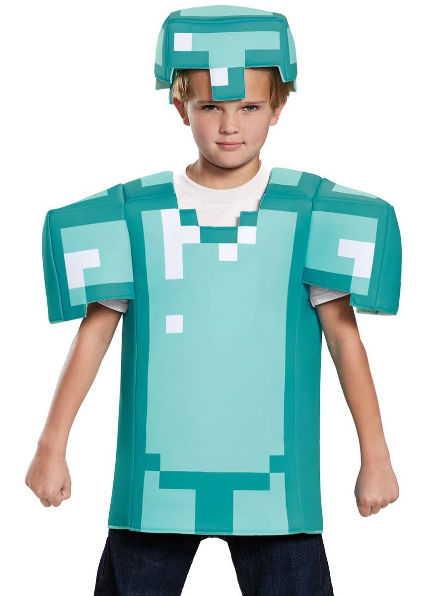 Kids Classic Minecraft Armour Costume - Close Up Main Image