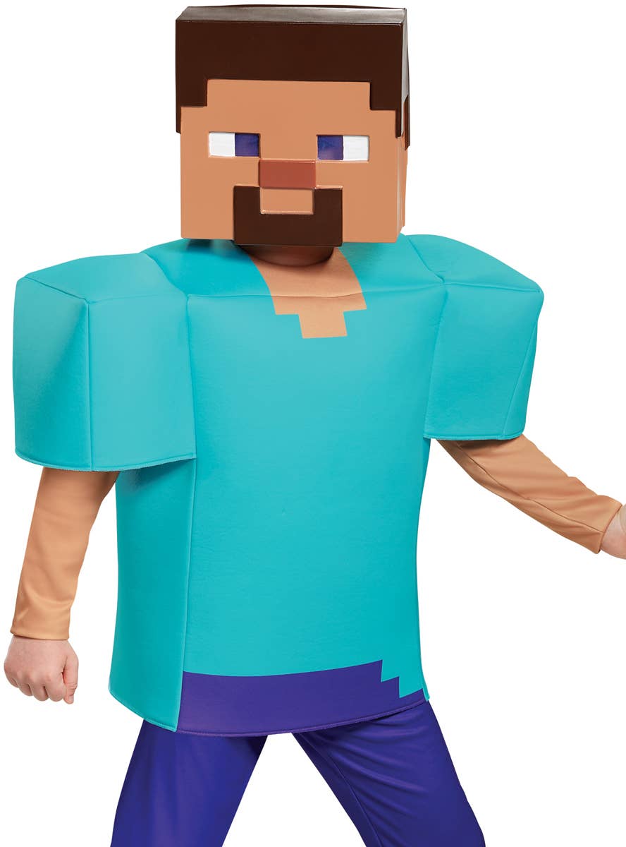 Boys Deluxe Minecraft Steve Costume - Close Up Alternate Image