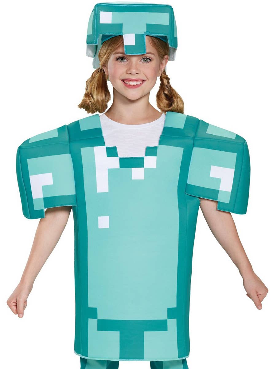 Kids Deluxe Minecraft Armour Costume - Close Up Image