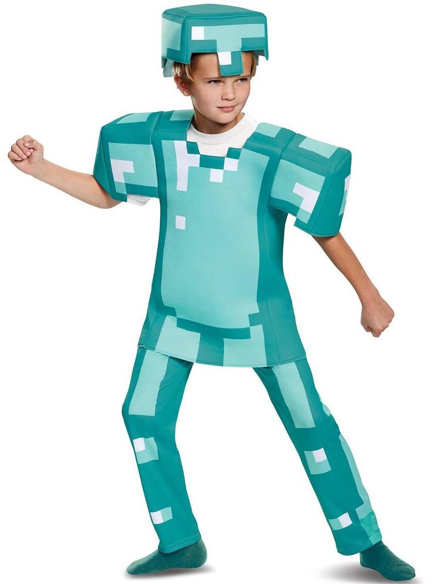 Kids Deluxe Minecraft Armour Costume - Alternate Image