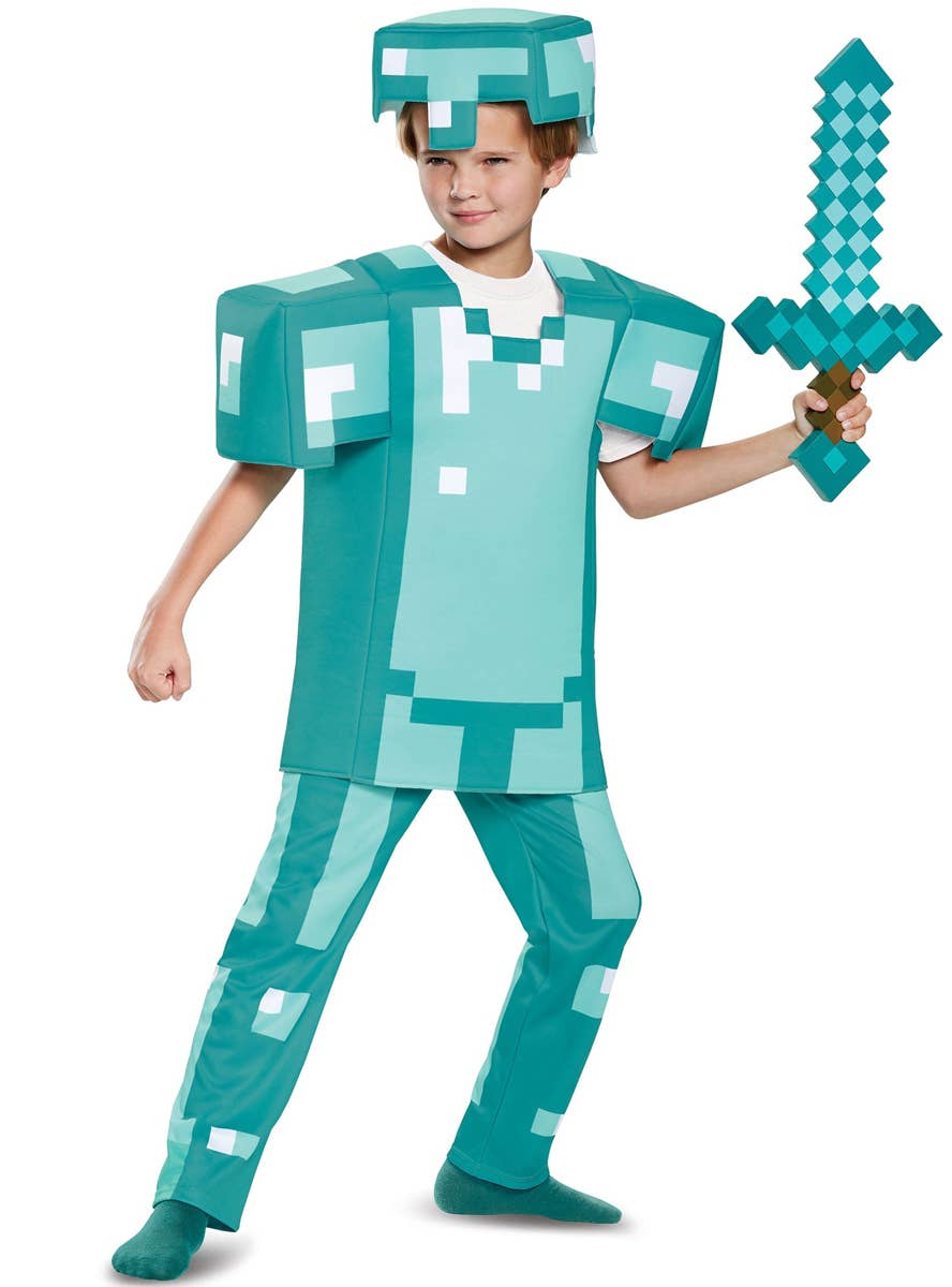 Kids Deluxe Minecraft Armour Costume - Alteranate Image 2