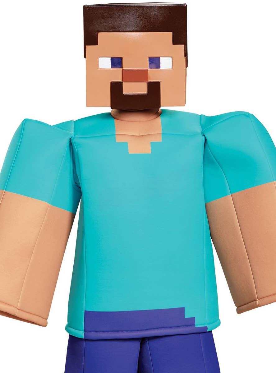 Prestige Minecraft Steve Costume for Boys - Close Up Image