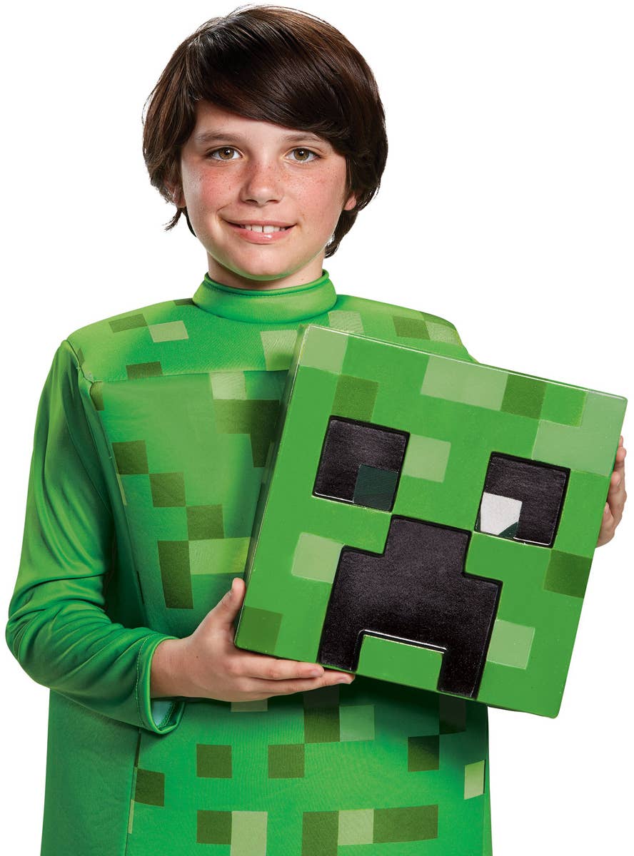 Kids Prestige Minecraft Creeper Costume - Close Up Image 2