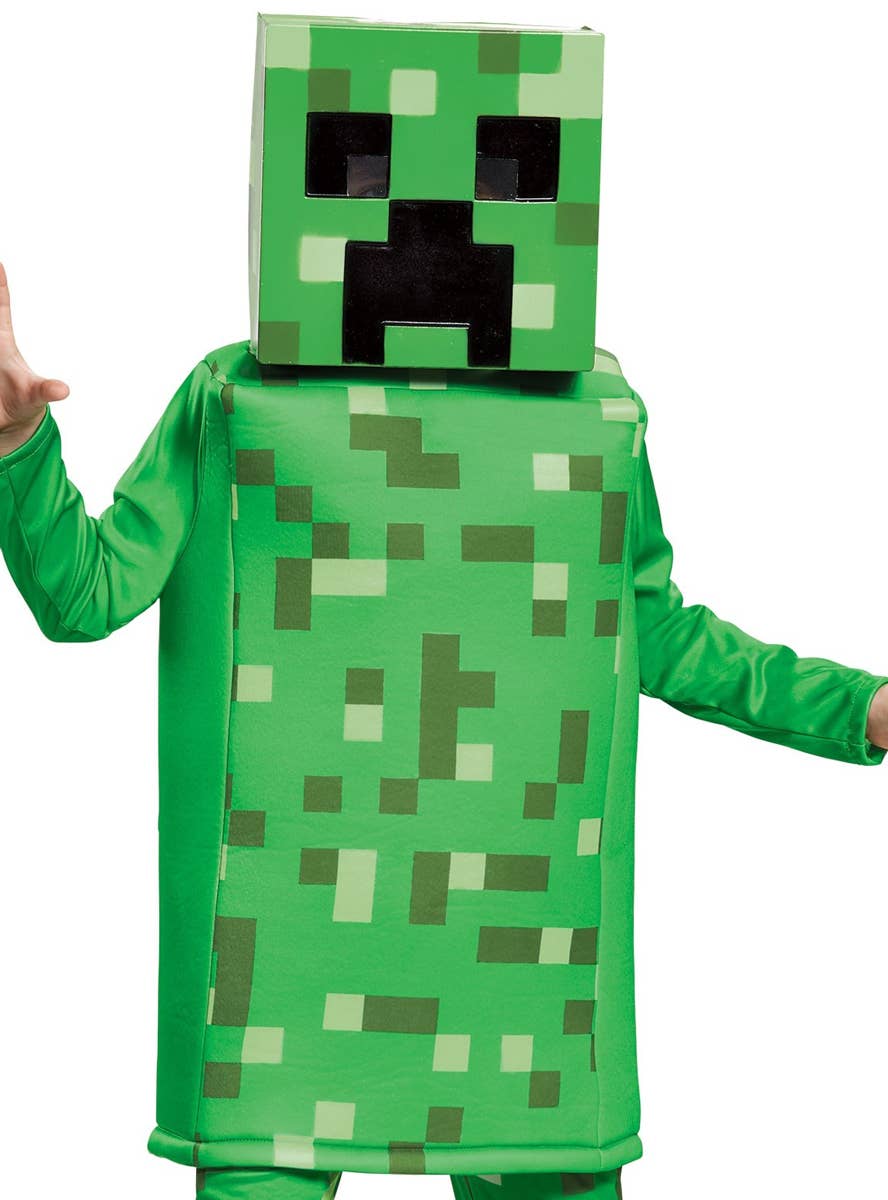 Kids Prestige Minecraft Creeper Costume - Close Up Image