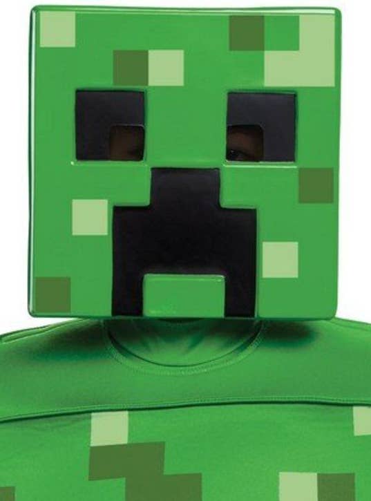 Green Pixel Creeper Mask | Kids Minecraft Character Costume Mask