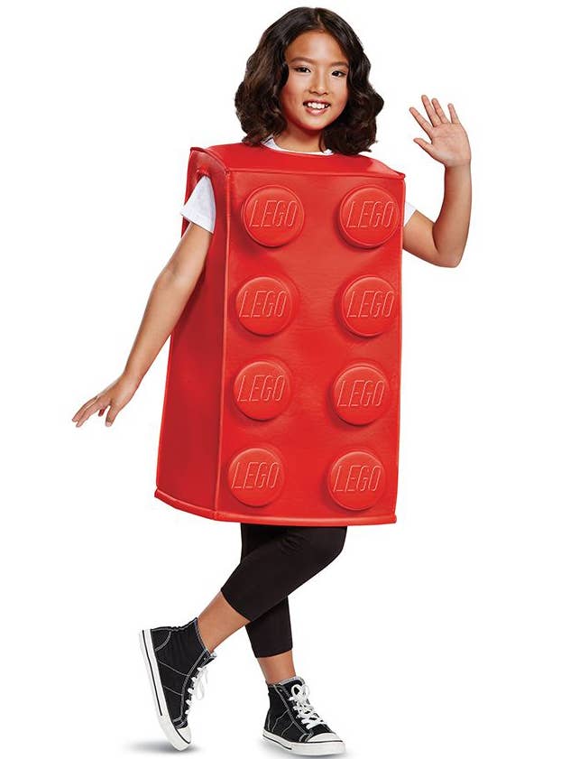 Red Lego Brick Unisex Kid's Costume - Alt Front Image